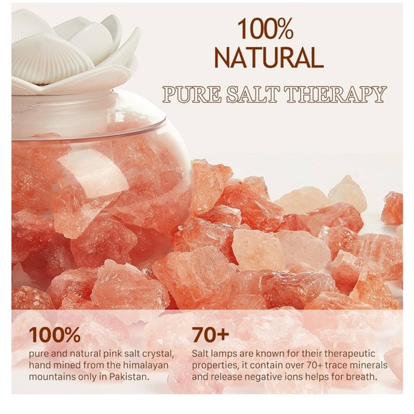 NIB Lotus Vyaime Salt Lamp Essential Oil Diffuser - Picture 3 of 8
